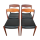 Lot de 4 chaises Niels Otto Moller en teck scandinave 60