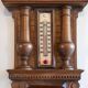 Henri II barometer and thermometer in carved wood