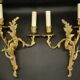 Large pair of stamped wall sconces in Louis XV style - gilded bronze
