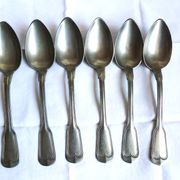Art Deco cutlery, spoons, forks and table knives.