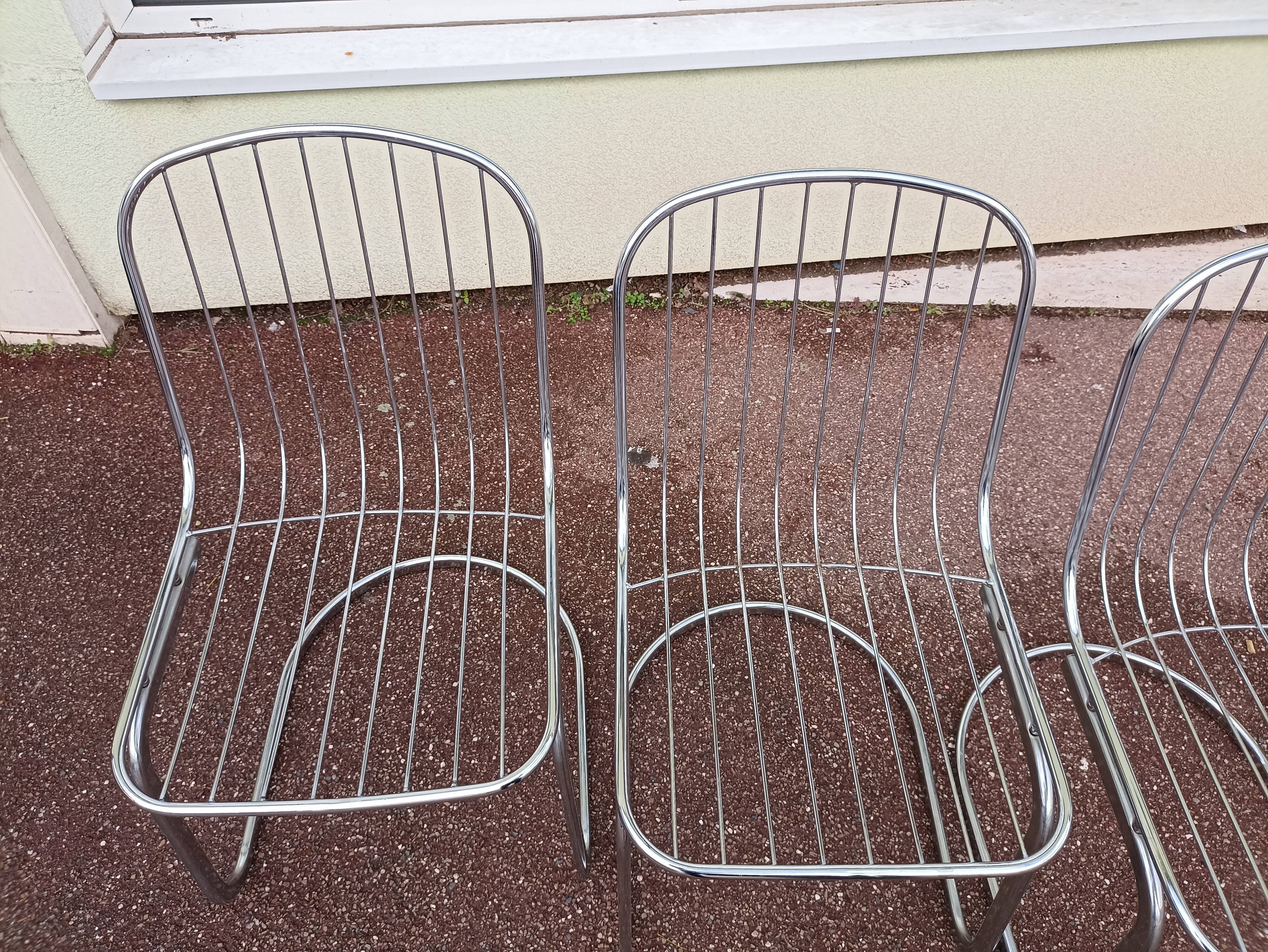 Set of 6 chrome chairs