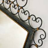 Wrought iron mirror, France circa 1950 46x67cm
