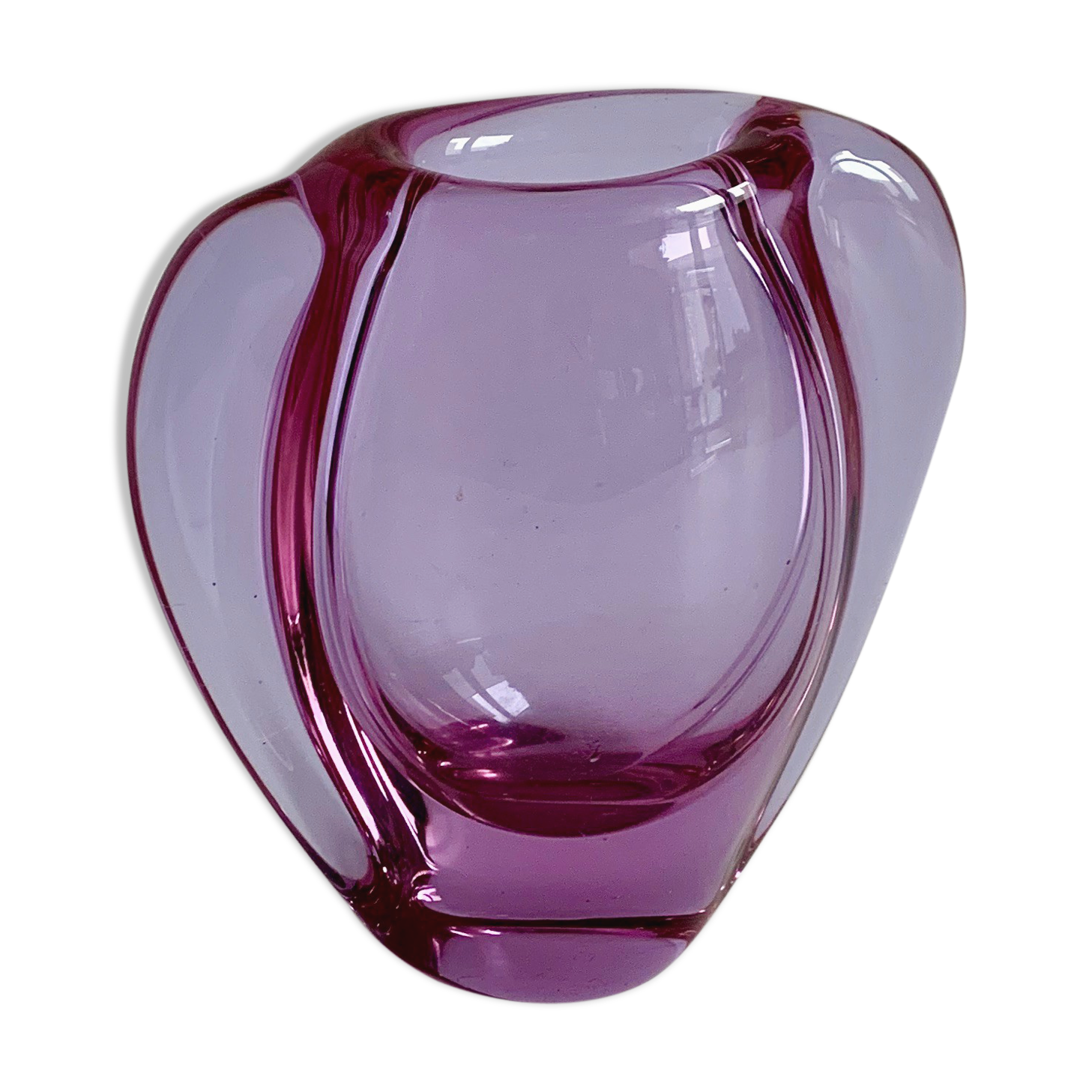 Alexandrite glass vase by M. Klinger, 1960s