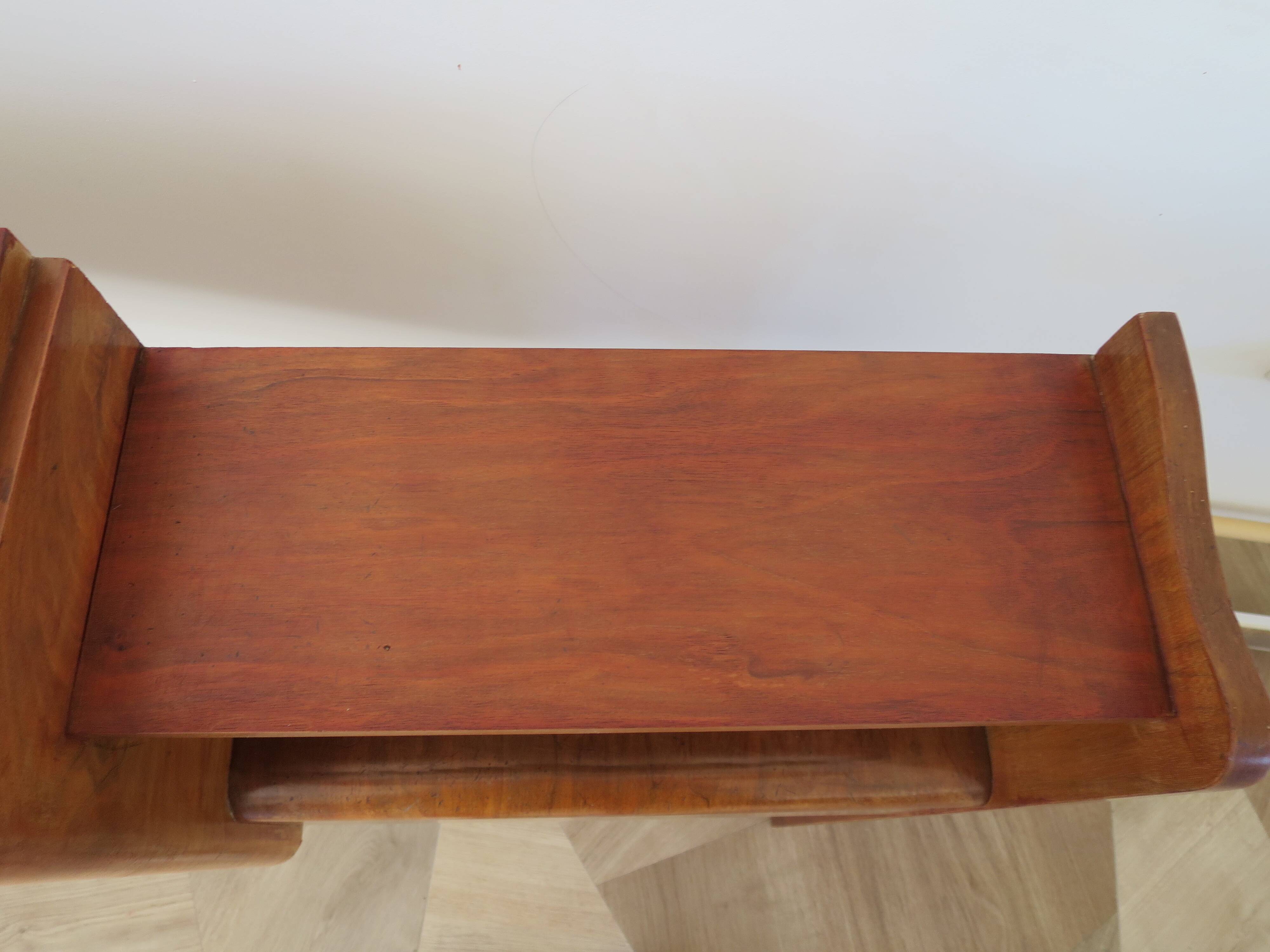 Headboard – console – sideboard – art deco – 2 doors – 2 niches in solid walnut e