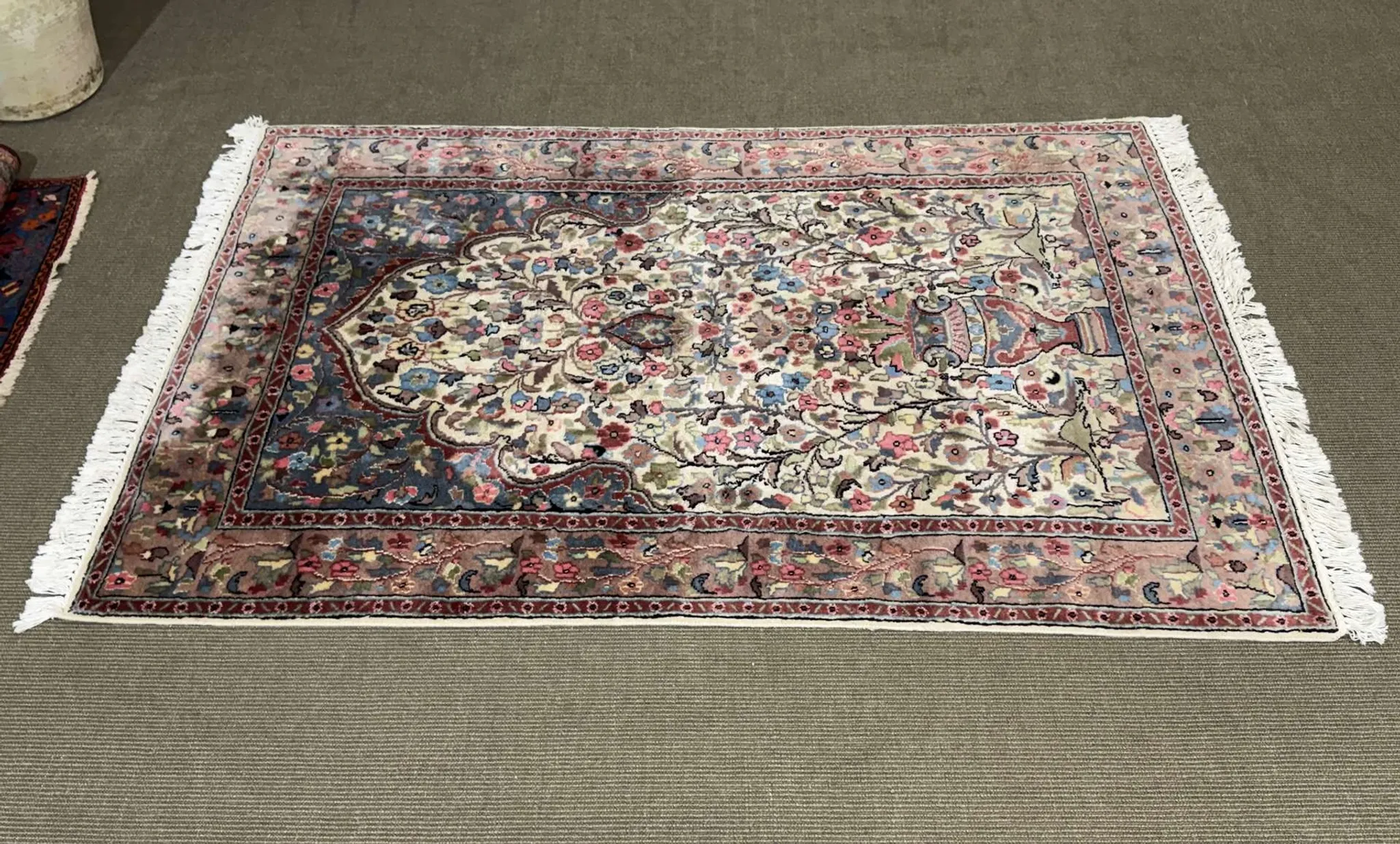 Iranian carpet made of wool and silk, handmade - 1.87m x 1.23m