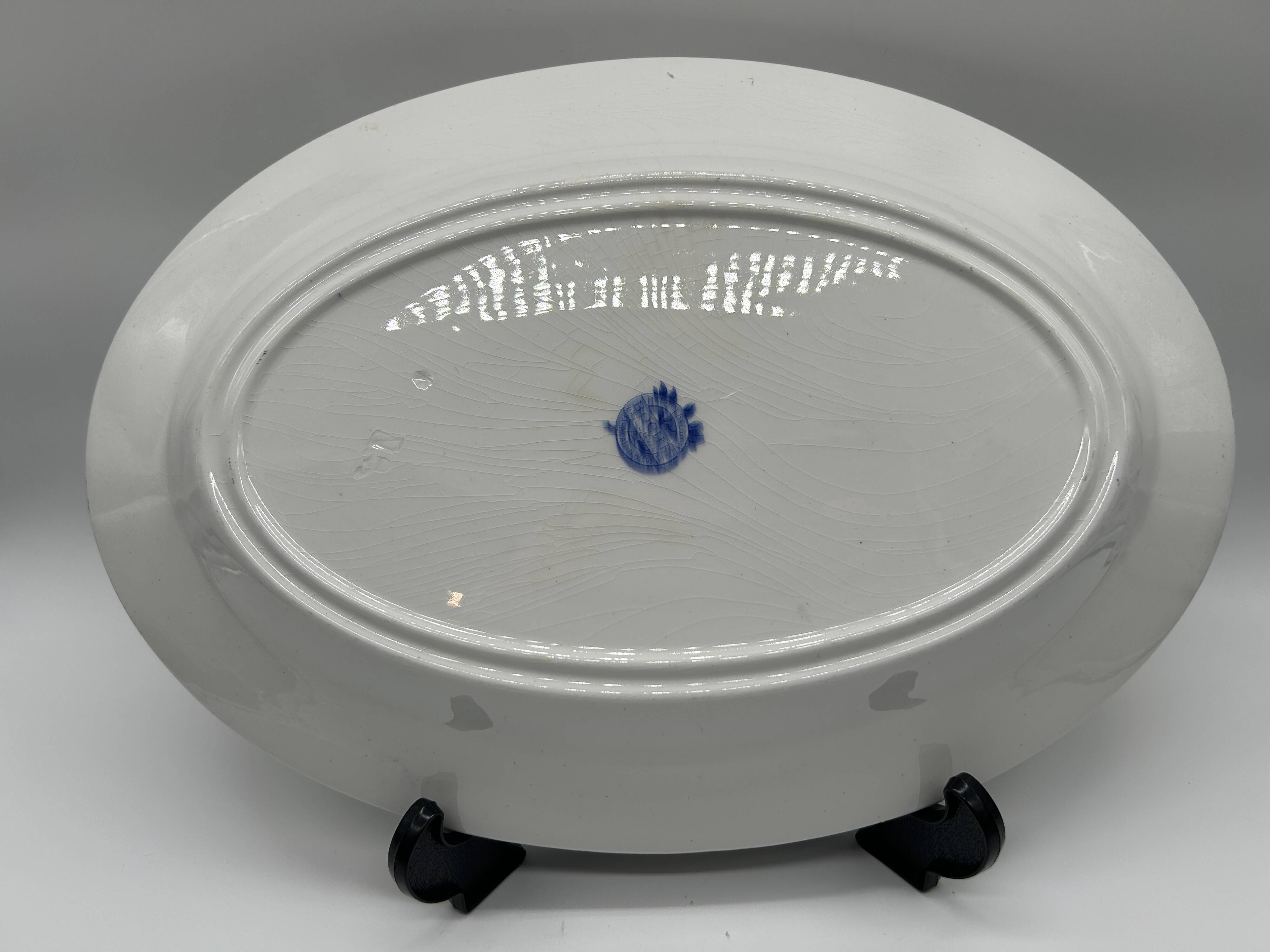 Oval dish art deco - boch freres - d1049