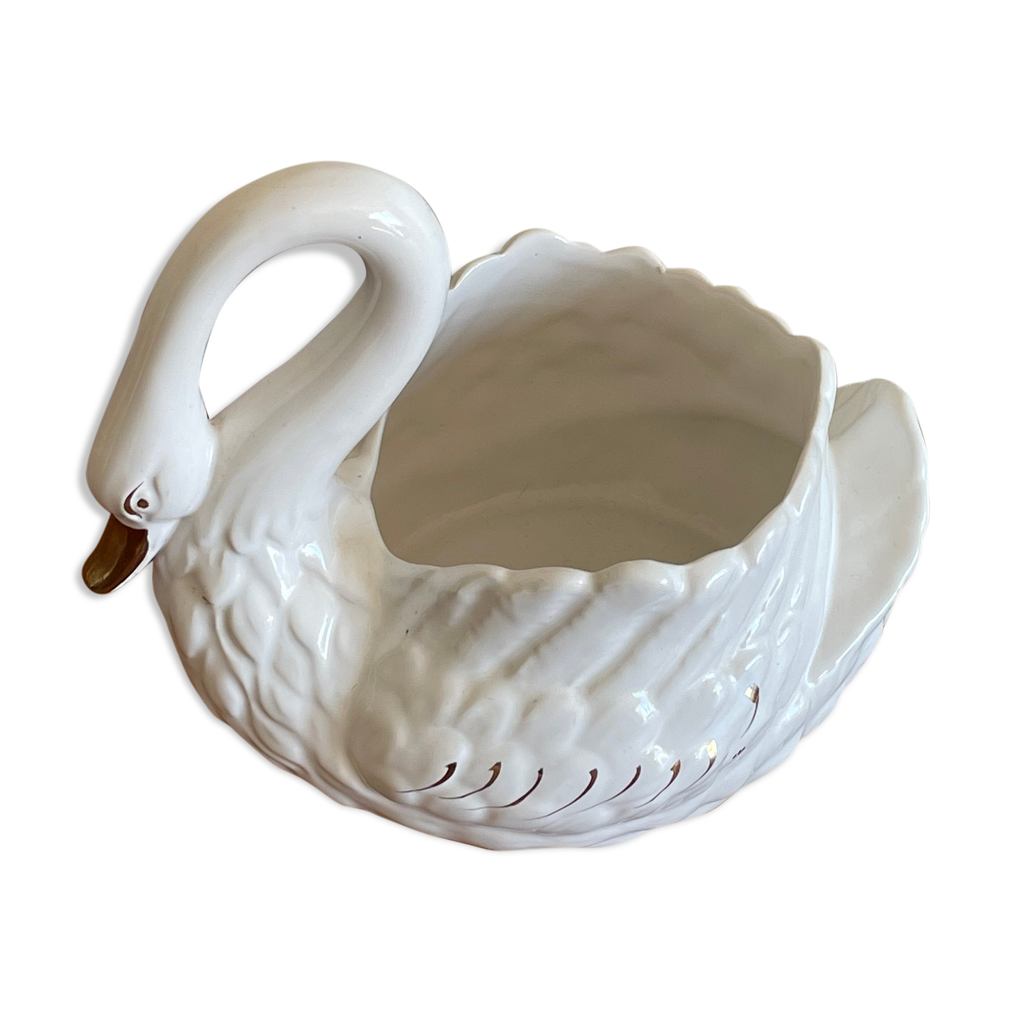 Ceramic swan pot cover