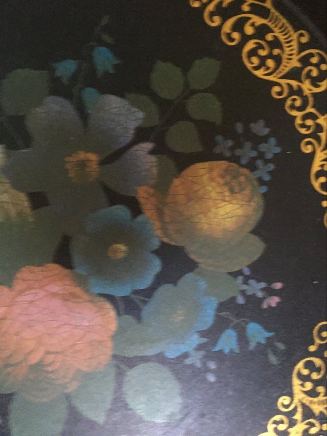 Napoleon III-style painted tole tray