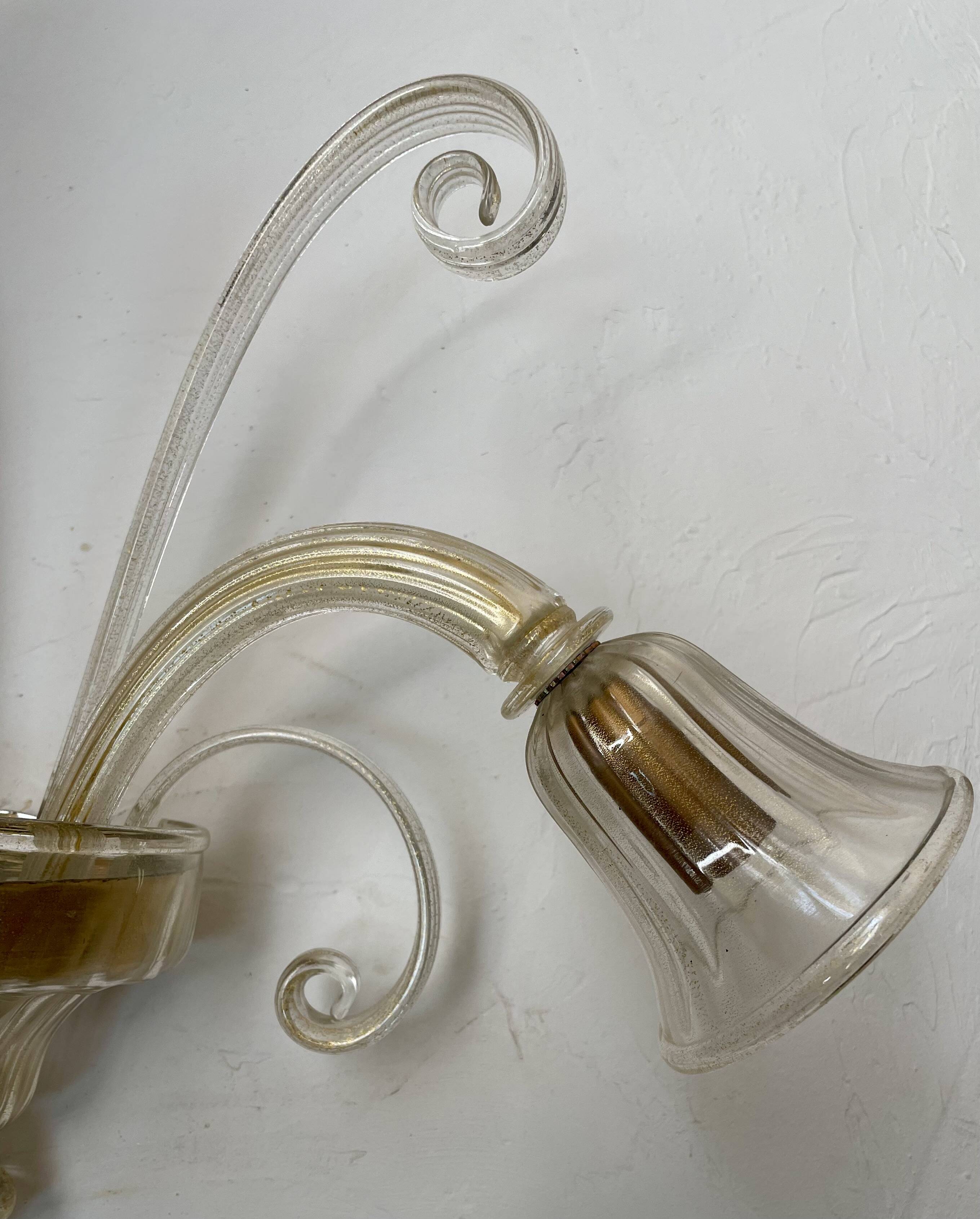 Vintage Murano glass wall lamp
