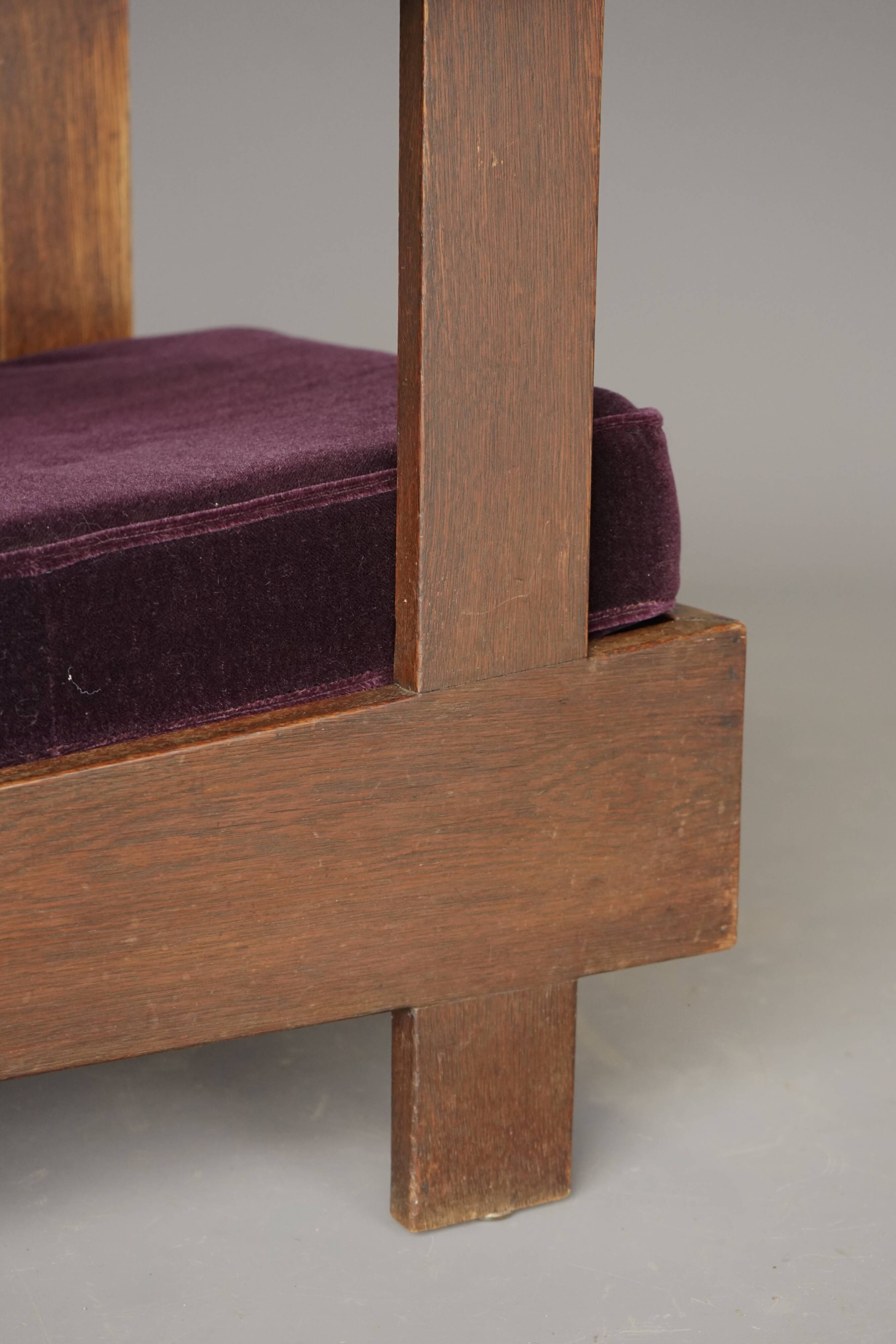 Petite chaise longue Art Déco néerlandaise en chêne, années 1920