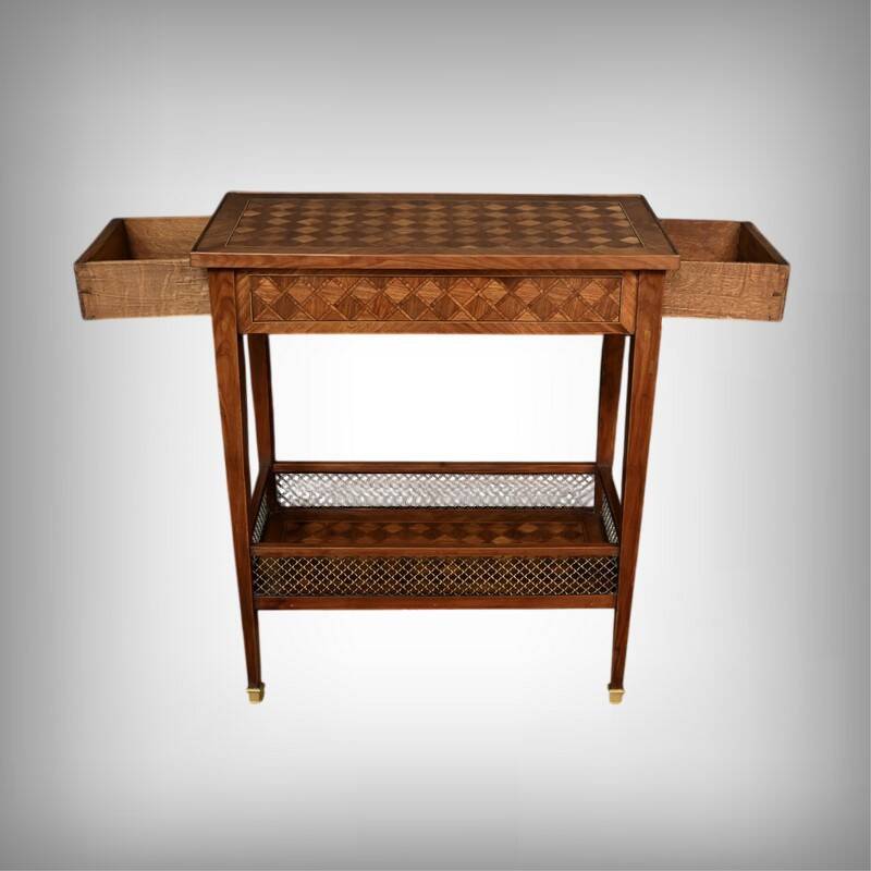 Mahogany marquetry coffee table, Louis XVI style – 1920
