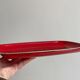 Plateau / plat de service vintage en émail rouge SILIT