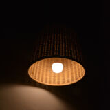 Ceiling lamp with a wicker shade, Denmark, 1970s
