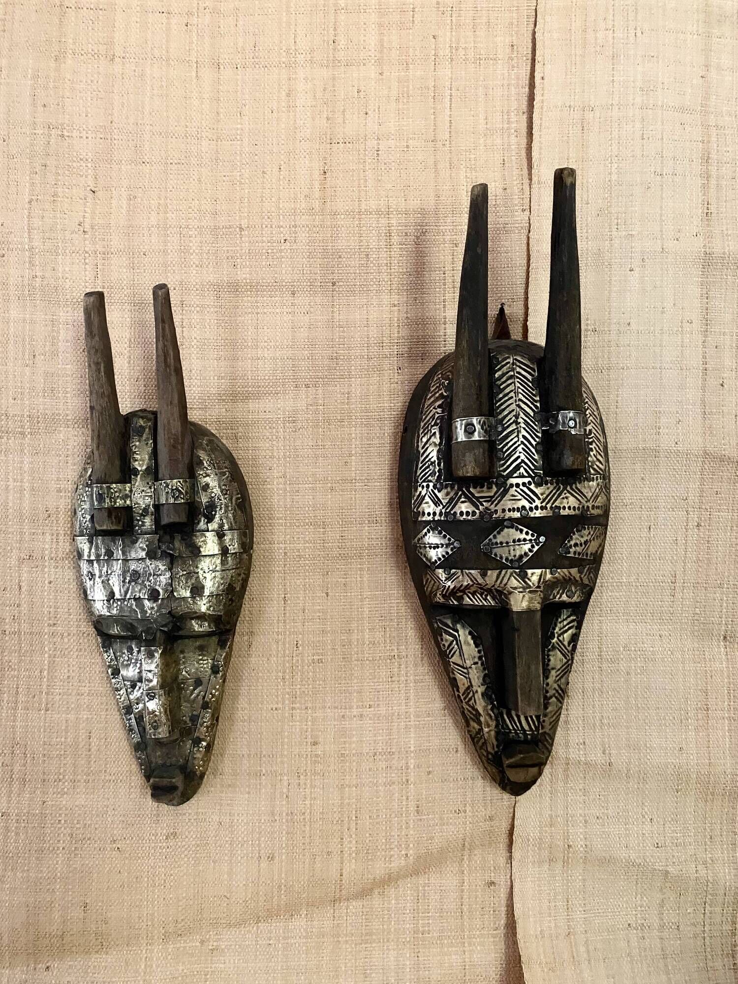 Masque MARKA  bois et placage laiton