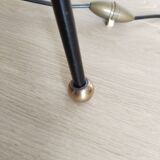 Plant holder floor lamp with shelf, black tripod