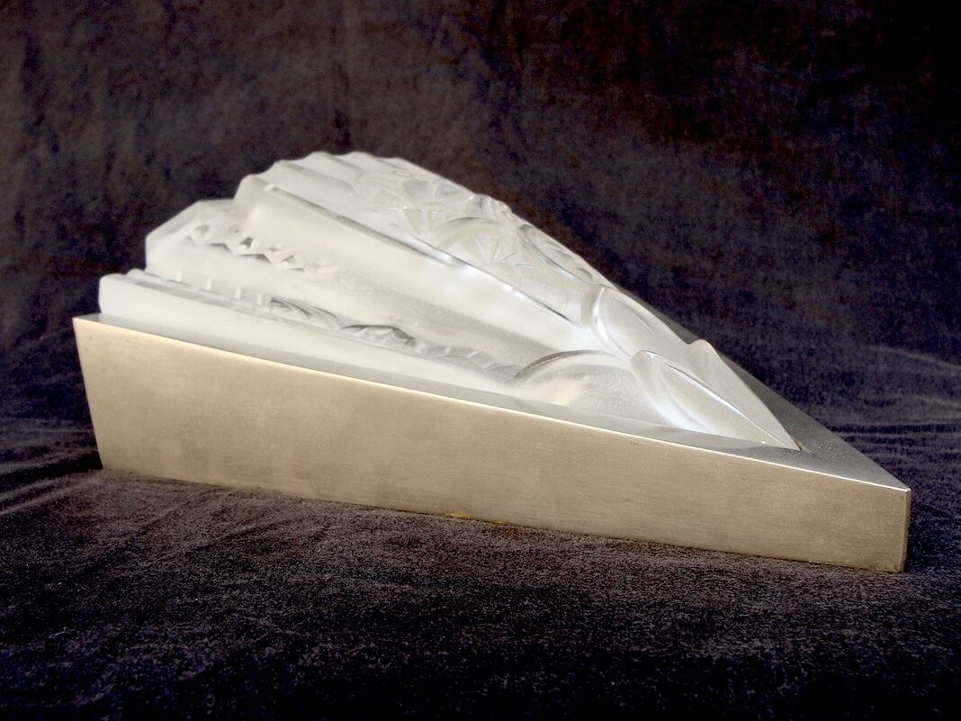 Art deco pressed glass sconce