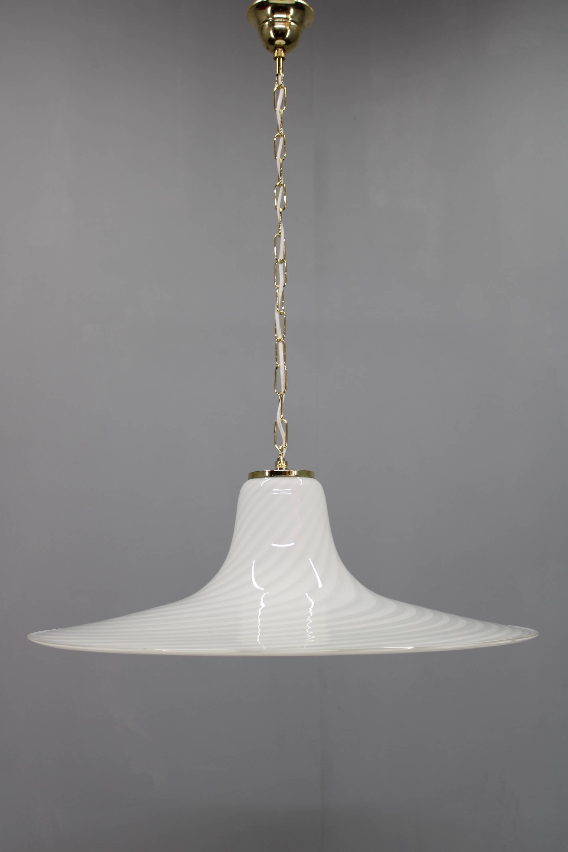 1970s Glass Pendant light By Venice Glass, Italy
