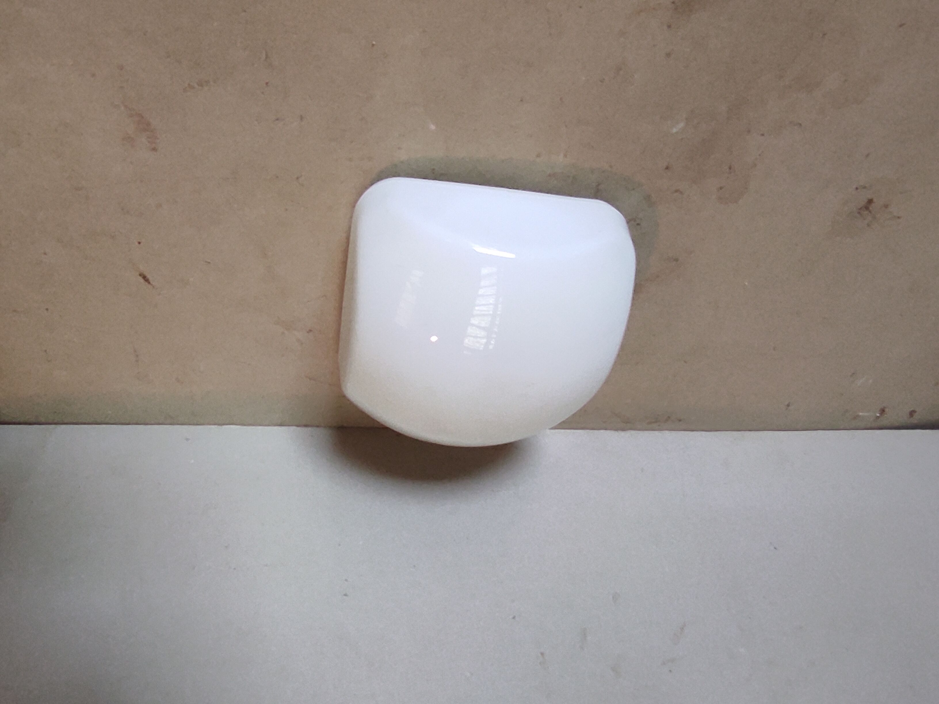Old ceiling lamp or wall lamp vintage square with white opaline globe 60s