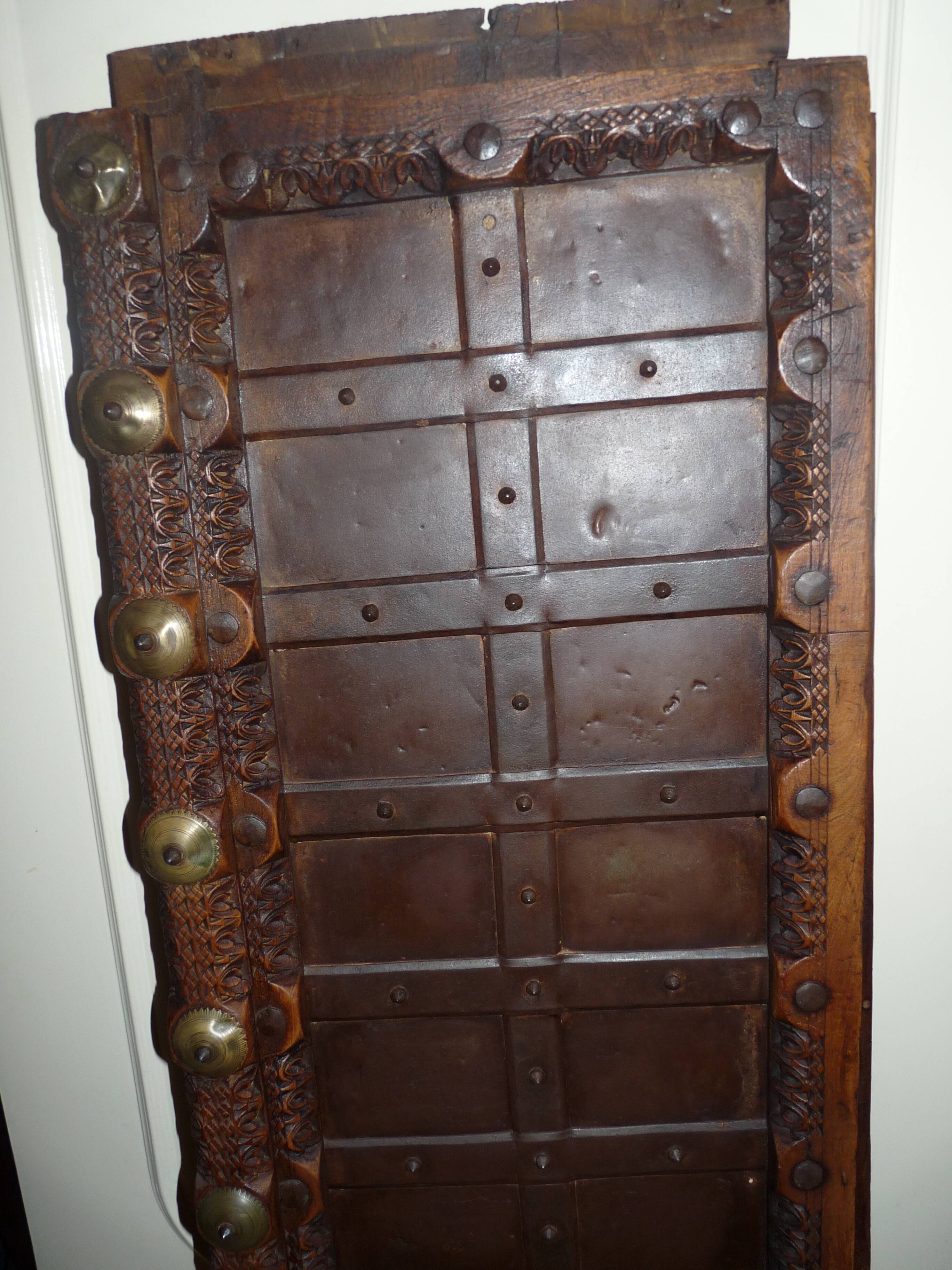 Antique Indian door, carved and decorated