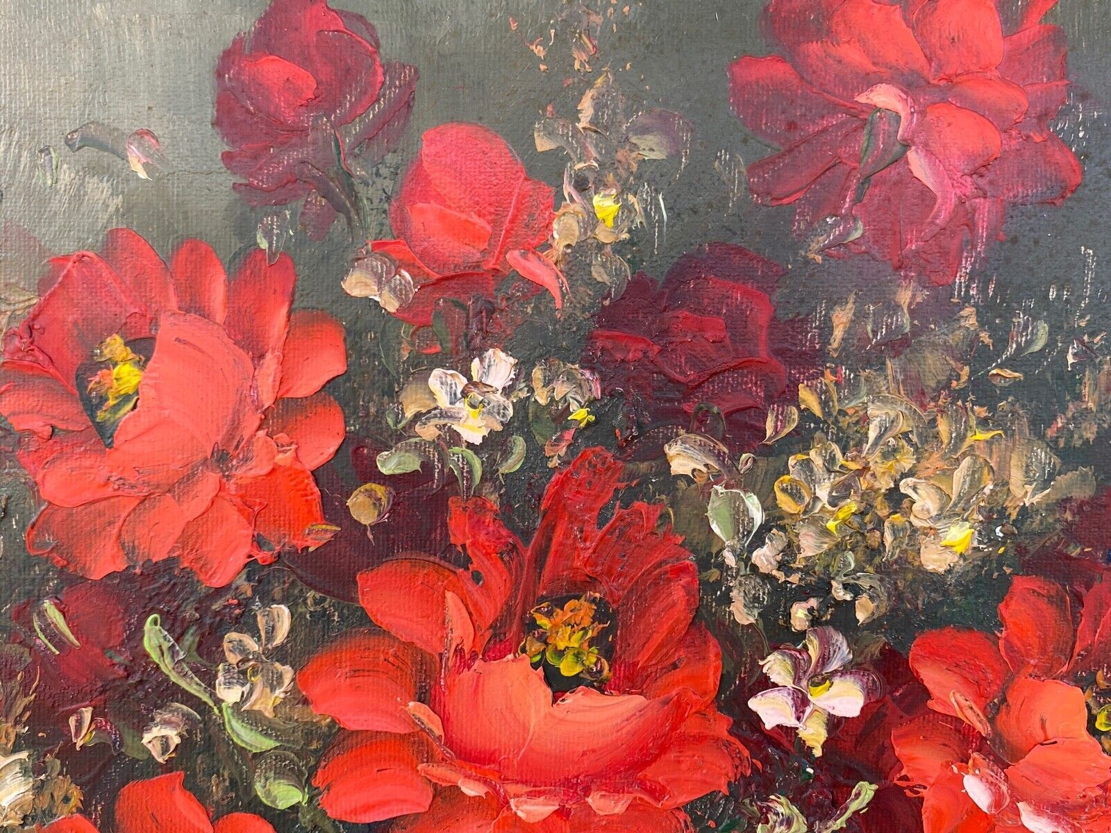Oil on canvas bouquet of flowers by frederick still life golden frame