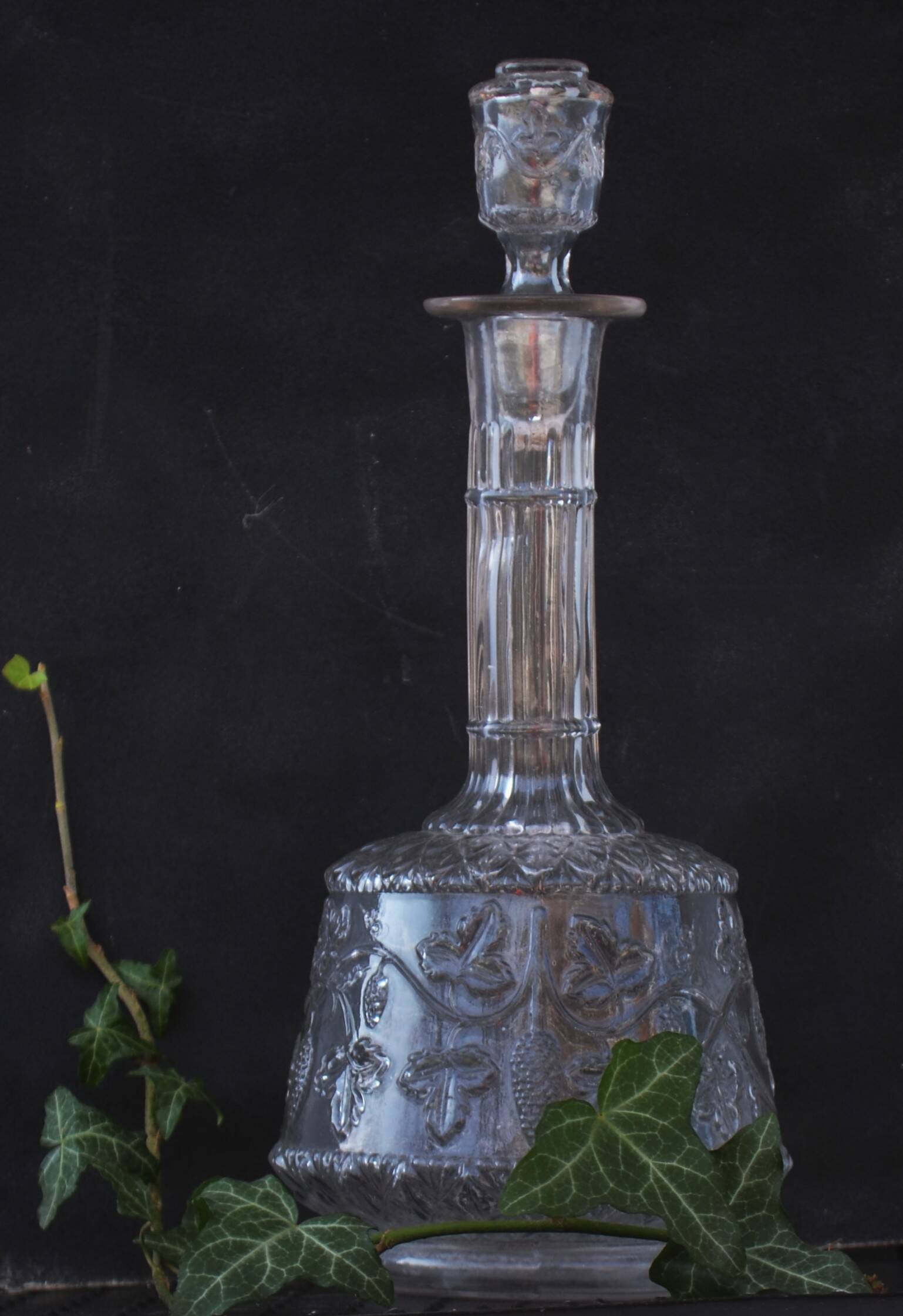 19th Century French Hand Blown Decanter with F letter engraved