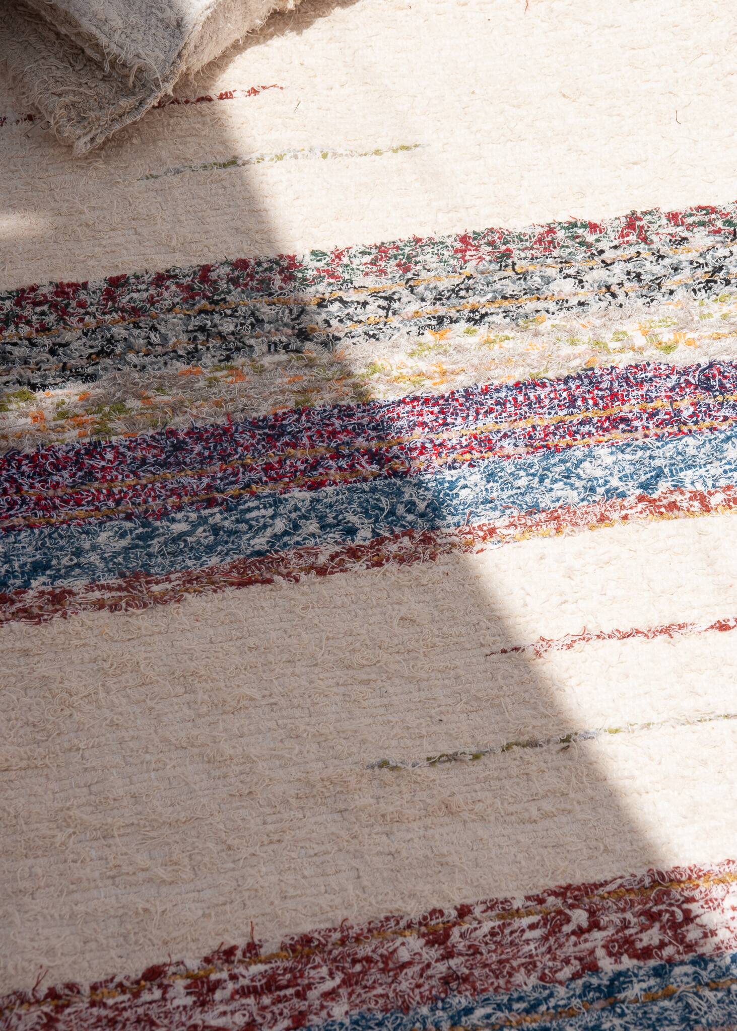 Handmade recycled cotton rug - Mutlicolor - Handwoven