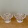 Set of 2 vintage molded glass candle holders