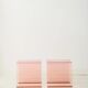 Pair of pink side tables, designed by Roche Bobois, 1970s.