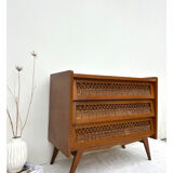 Vintage rattan chest of drawers