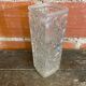 Vintage 1970s Rectangular Moulded Glass Vase with Sun Decoration #D757