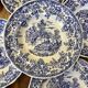 Set of 7 blue Lunéville & KG plates