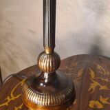 Pair of bedside lamps in patinated and varnished metal 47x20