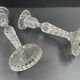 Pair of candle holders in molded glass