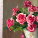 Tombée de roses, huile sur toile signé Miller Ranson