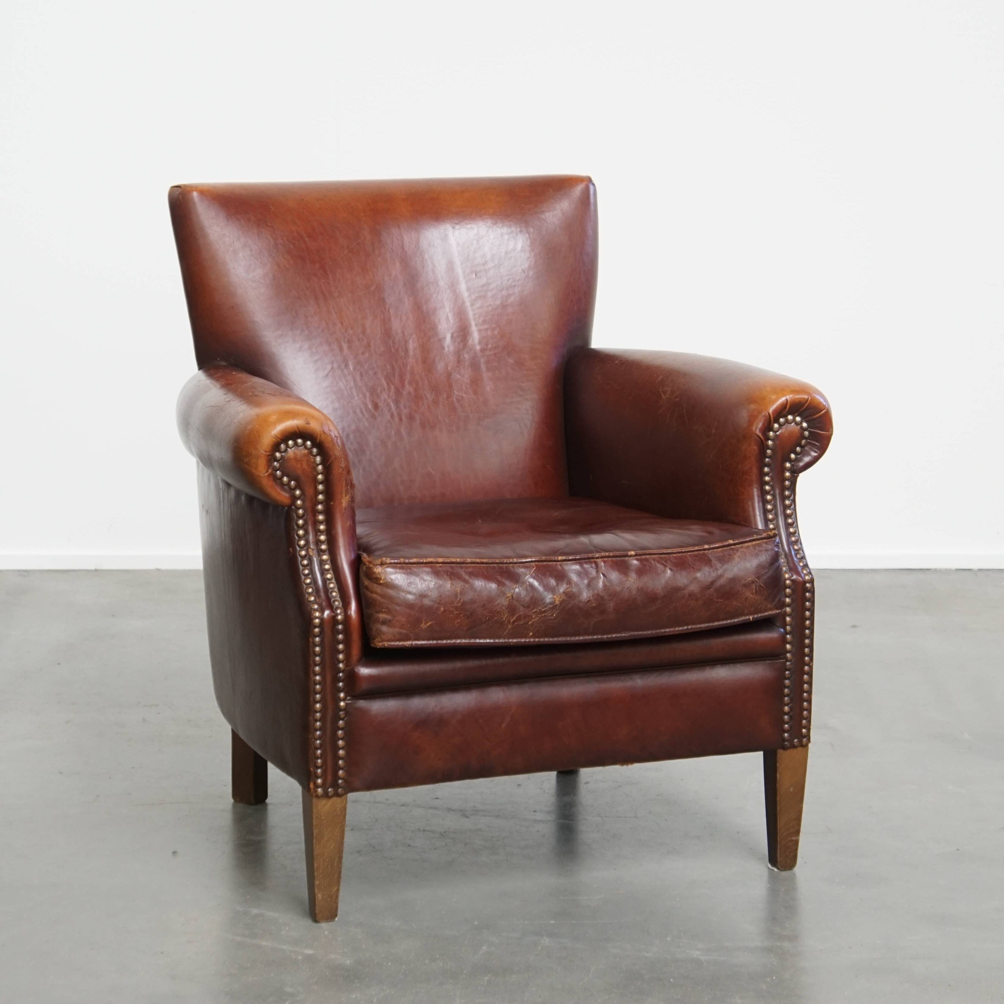 Vintage Sheepskin Leather Armchair
