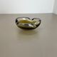 Verre de murano « ocre » 1,1kg bol coquille cendrier murano, italie, années 1970