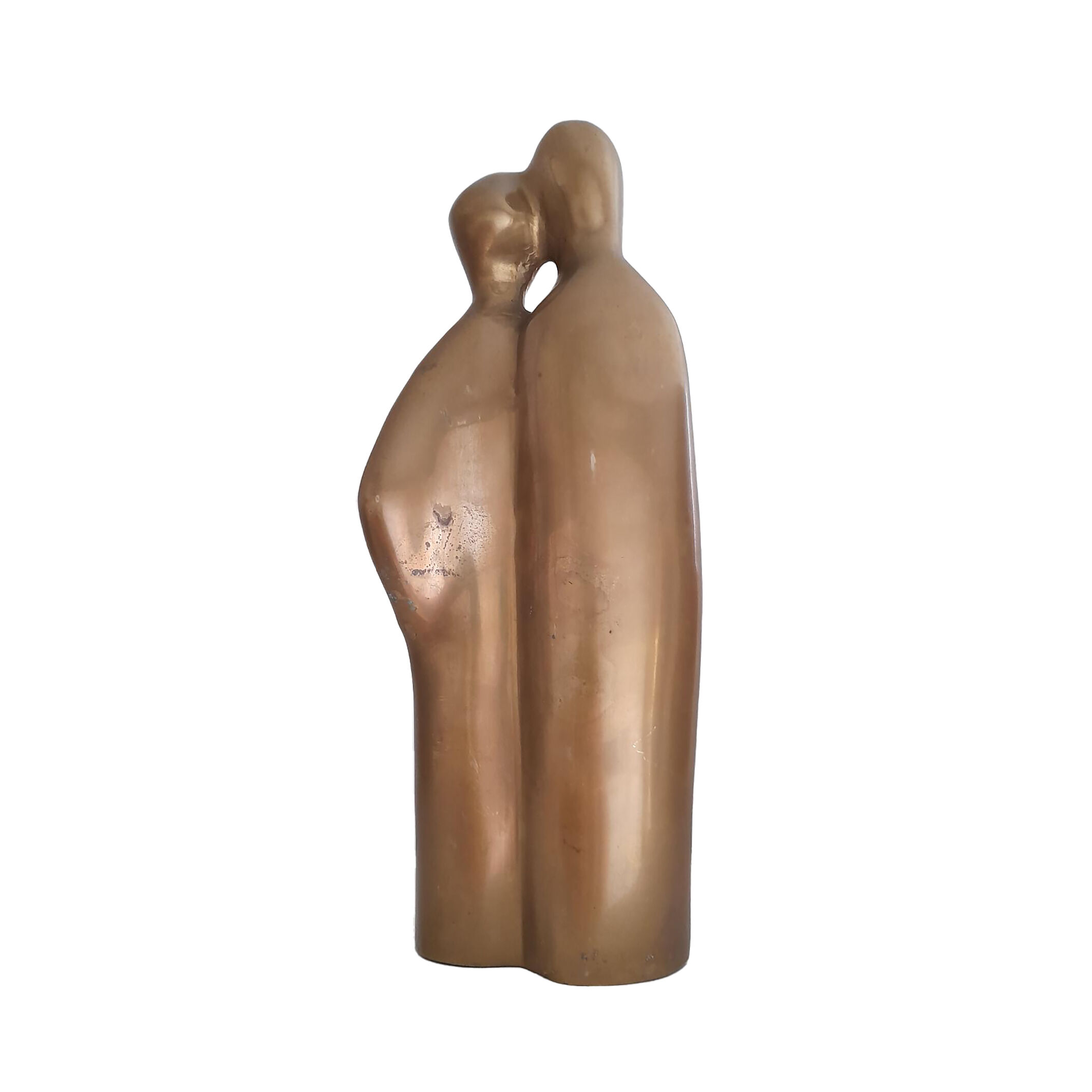 Brass statue stylized couple