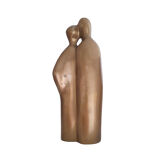 Brass statue stylized couple