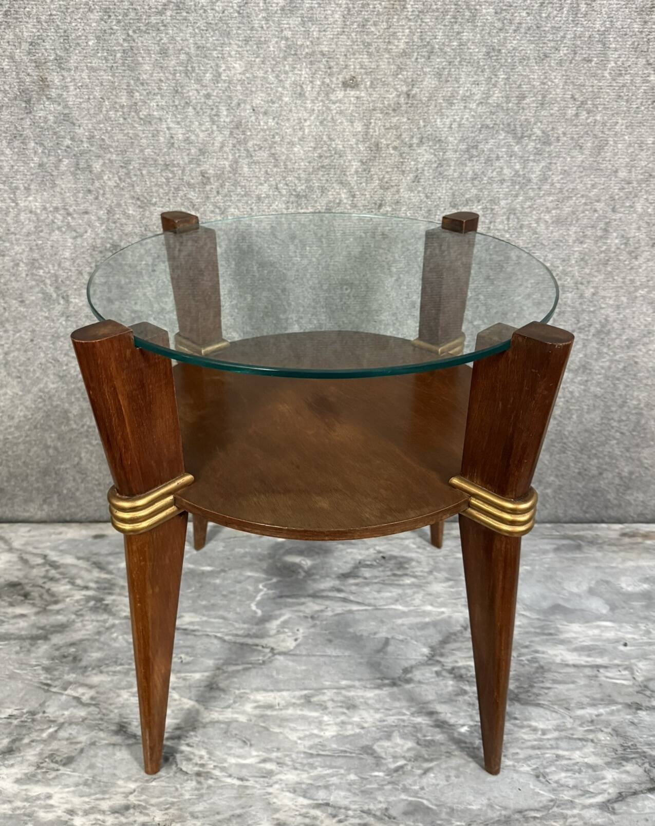 Vintage Italian coffee table with compass legs circa 1970