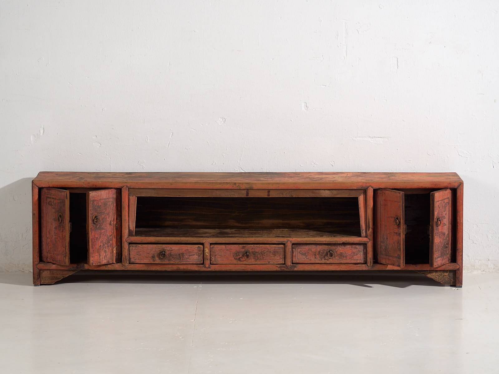 Meuble TV ancien à patine rouge (c.1900) #22