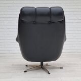 Fauteuil en cuir pivotant danois vintage