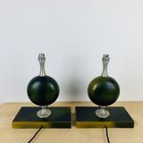 Paire de lampes Philippe Barbier années 70, vert