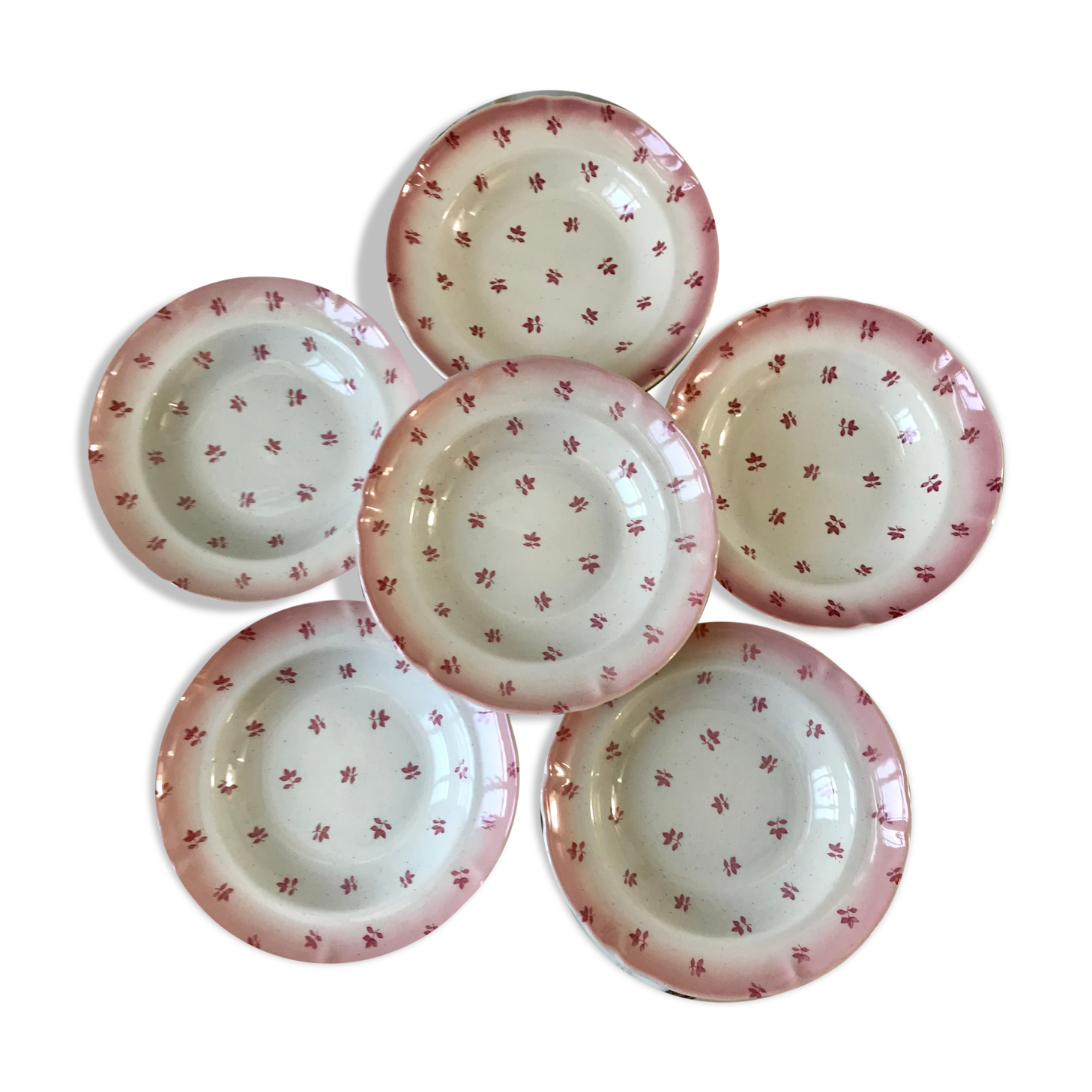 Lot of 6 small hollow plates St Amand