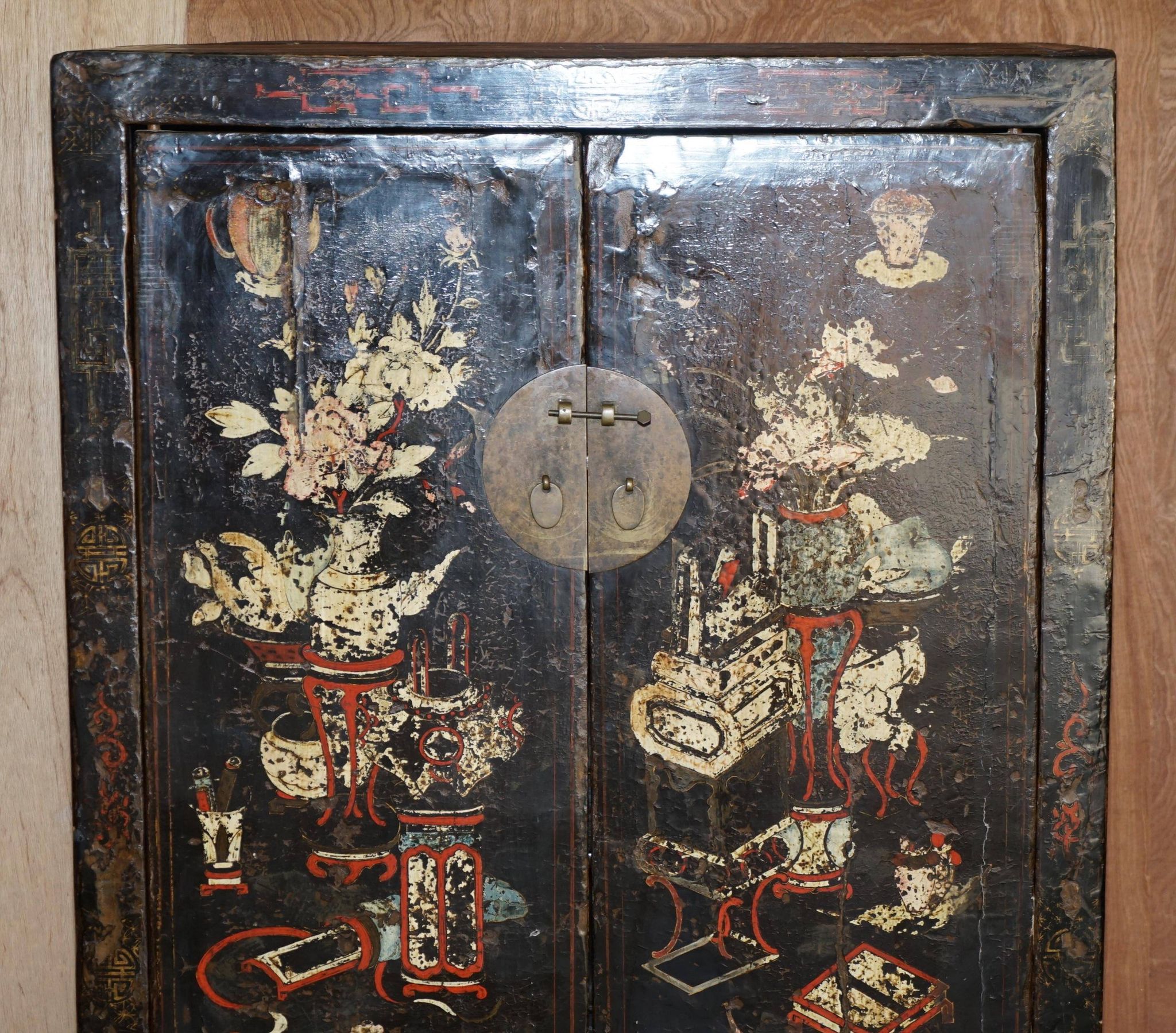 Antique Chinese wedding buffet hand-painted circa 1800