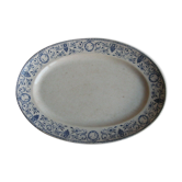 Oval plate service earthenware Creil Montereau décor Marie Louise