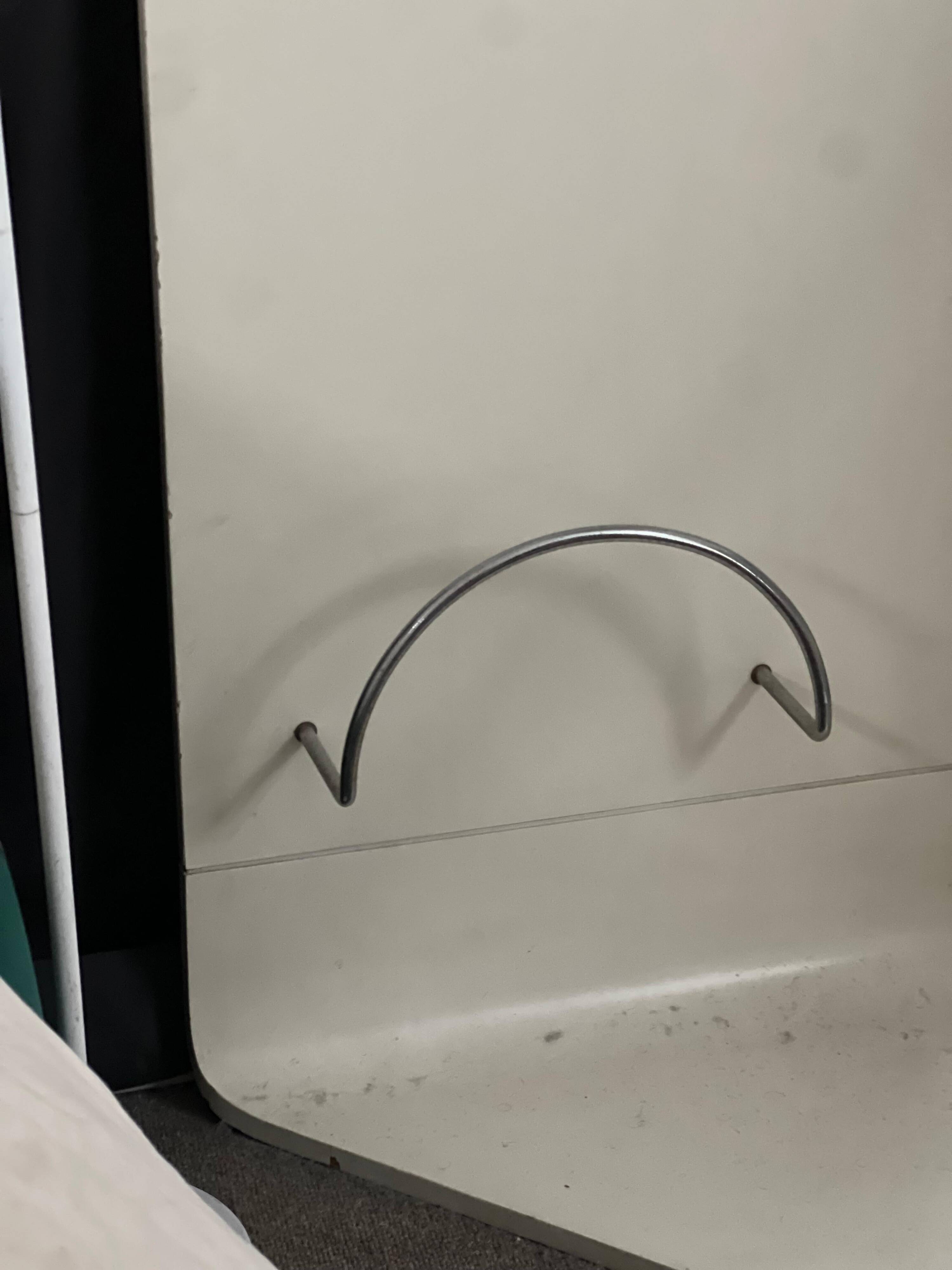 1960s Mid-Century Modern White Wood Corner Coat Hanger with Mirror