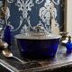 Victorian bonbonnière by George T. & Co, cobalt glass and silver-plated metal, 19th century.