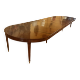 Table de salle à manger extensible d'époque Louis XVI en acajou à bandeau d
