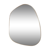 Organic irregular trapezoid mirror in gilded brass
