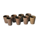 8 enamelled sandstone glasses